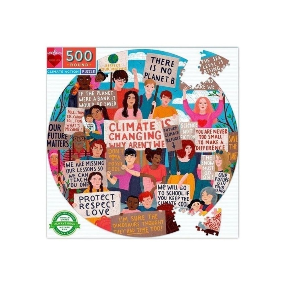 eeboo 500 Piece‎ Round Puzzle-Climate Action New and Sealed.